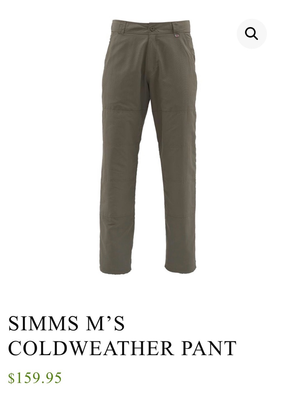 Men’s Size Medium SIMM’s Coldweather  Fleece Lined Pants